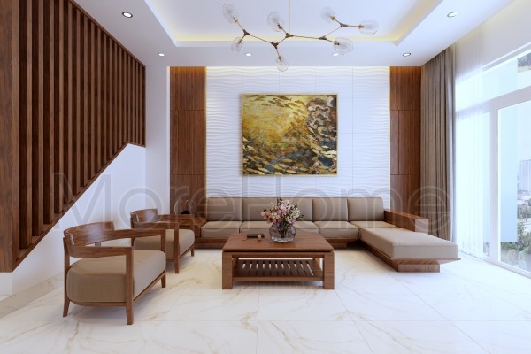 Thiết kế nhà phố hiện đại với gỗ tự nhiên tại Thủ Đức