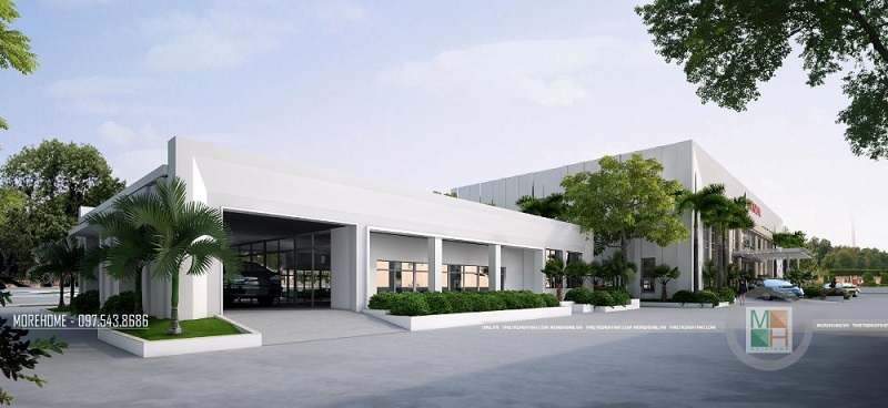 Thiết kế kiến trúc trung tâm và văn phòng sát hạch lái xe cho Honda đẹp