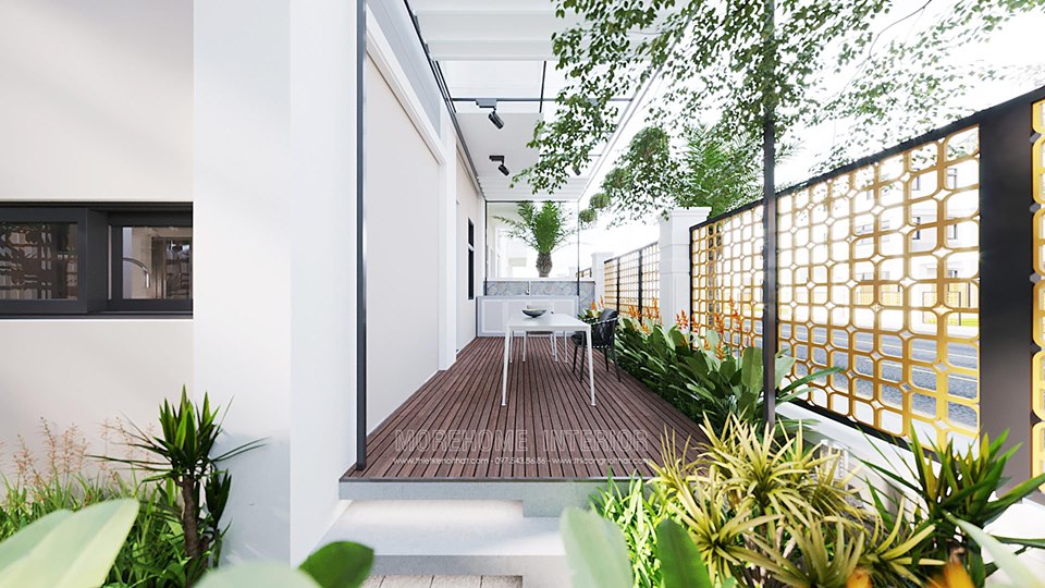 Thiết kế kiến trúc ngoại thất đẹp cho khuôn viên bên ngoài biệt thự