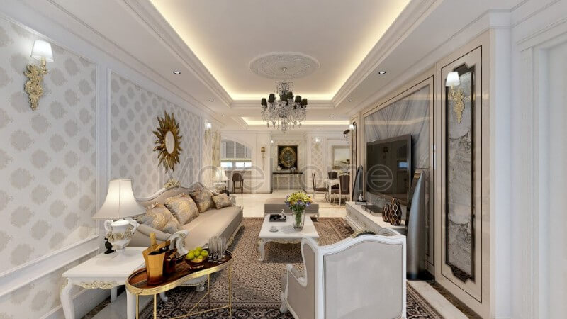 Thiết kế nội thất chung cư Flemington tại Thành phố Hồ Chí Minh - một trong những thiết kế ấn tượng và đẳng cấp mang đậm phong cách tân cổ điển sang trọng, quý phái Thiết kế chung cư cao cấp