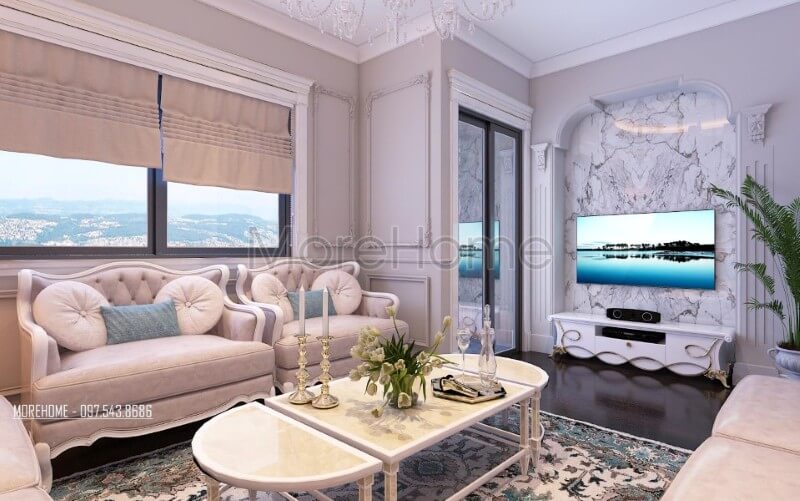 Thiết kế nội thất chung cư Ruby Tower sang trọng phong cách tân cổ điển Thiết kế chung cư cao cấp
