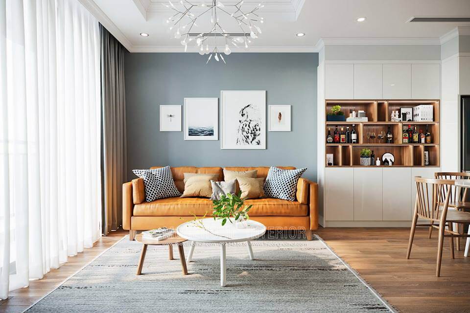 Nội thất phòng khách chung cư thiết kế đẹp mắt và ấn tượng với đồ nội thất đơn giản nhưng tinh tế Thiết kế nội thất phòng khách chung cư đơn giản, hiện đại