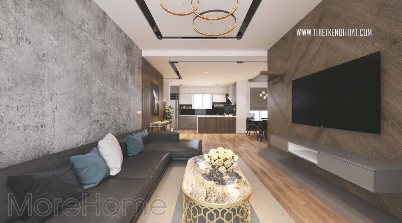 Thiết kế nội thất phòng khách với gam màu tối sang trọng và hiện đại Thiết kế nội thất phòng khách chung cư đơn giản, hiện đại