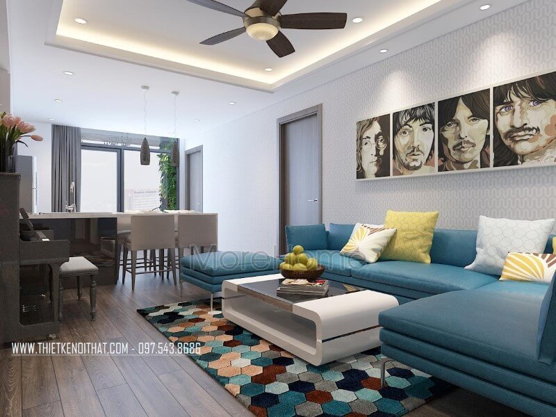 Nội thất phòng khách chung cư phong cách hiện đại Thiết kế nội thất phòng khách chung cư đơn giản, hiện đại