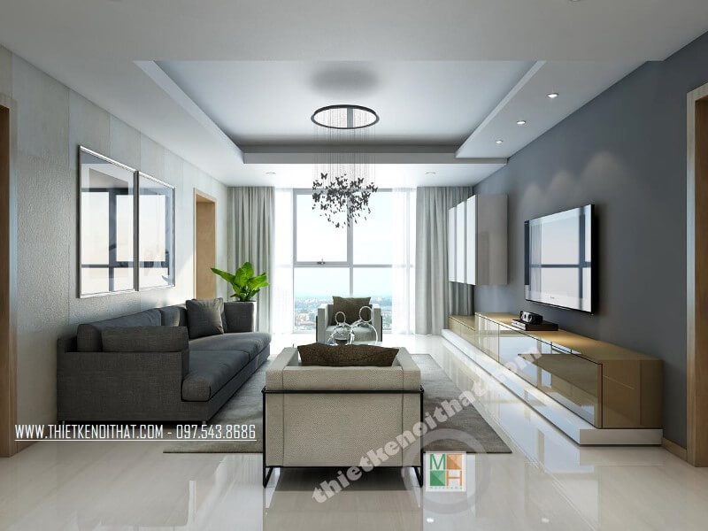 Thiết kế nội thất phòng khách hiện đại là xu hướng chung cho các căn hộ chung cư hiện nay Thiết kế phòng khách chung cư hiện đại