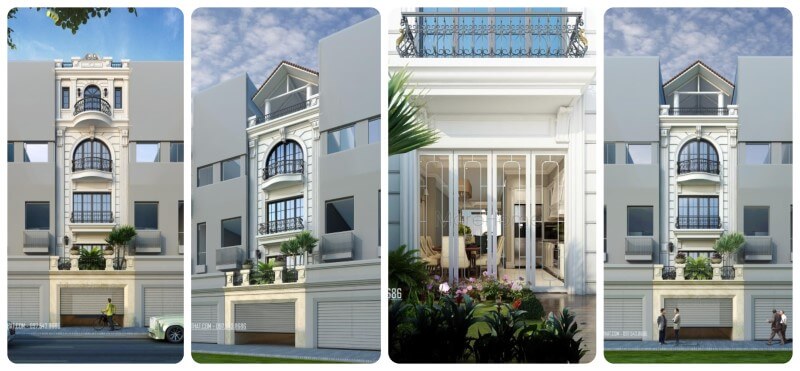 Thiết kế kiến trúc Hà Nội trẻ trung,sang trọng
