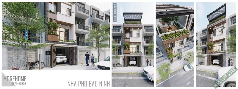 Thiết kế kiến trúc hiện đại cho nahf phố, biệt thự
