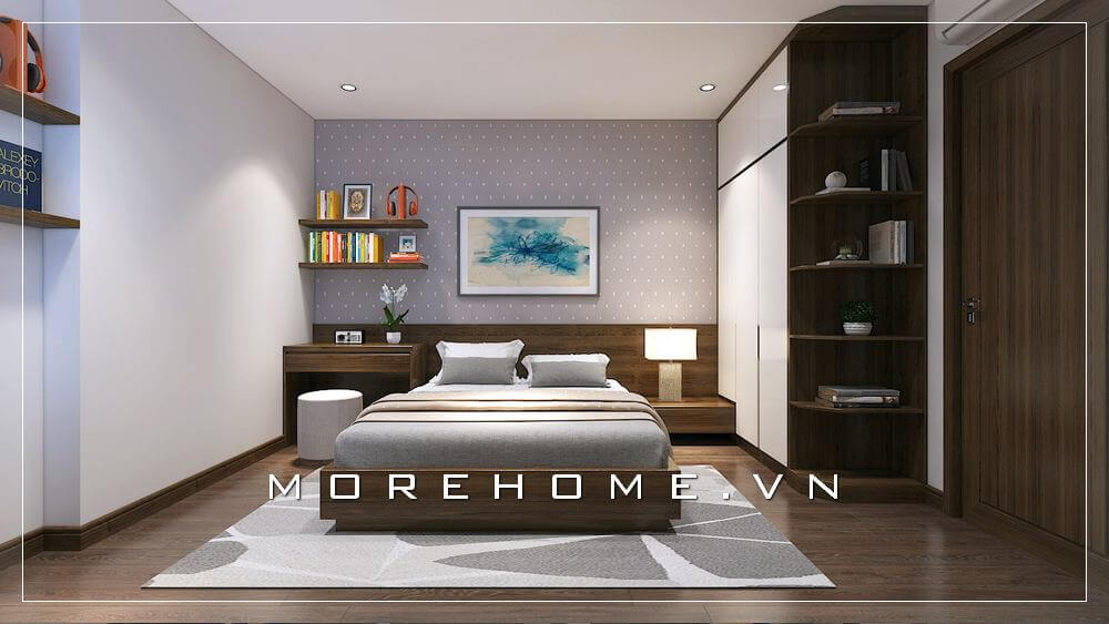 Thiết kế nội thất phòng ngủ nhà phố hiện đại tận dụng diện tích vừa đảm bảo được công năng sử dụng đồng thời phù hợp theo đúng sở thích của gia chủ