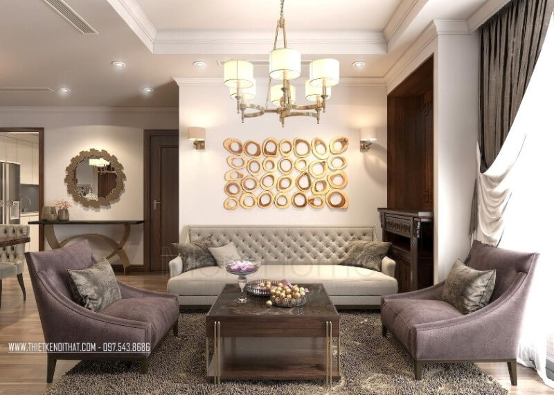 Bộ sofa tân cổ điển được coi như là điểm nhấn của không gian nhà nhỏ. Với lối thiết kế nhẹ nhàng, không quá cầu kì vào từng đường nét sản phẩm, không gian tiếp khách vẫn sang trọng mà đảm bảo thuận tiện tiện cho người sử dụng Ấn tượng các mẫu sofa phòng khách độc đáo nhất