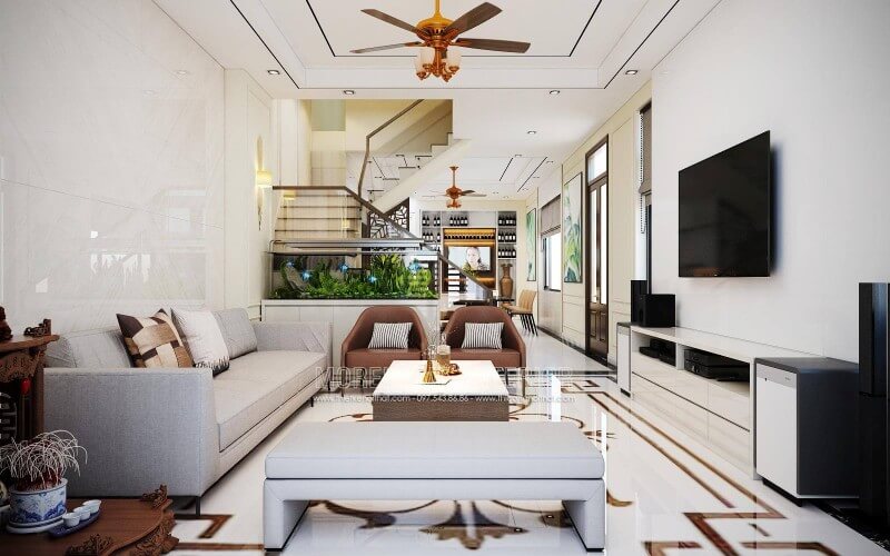 Nội thất sofa bọc vải hiện đại phòng khách với thiết kế đơn giản cho không gian tiếp khách tinh tế Ấn tượng các mẫu sofa phòng khách độc đáo nhất
