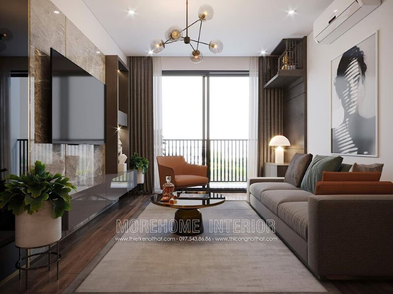Morehome gợi ý các mẫu thiết kế đá ốp tường phòng khách sang trọng