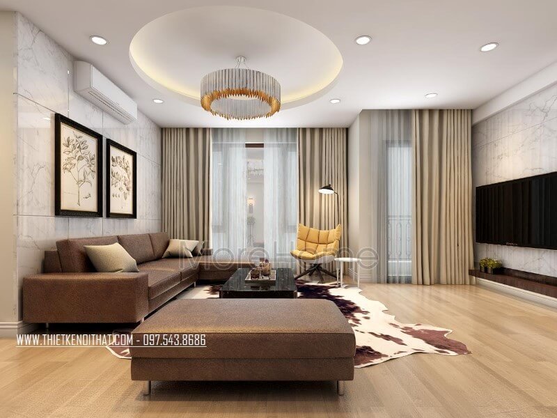 Morehome gợi ý các mẫu thiết kế đá ốp tường phòng khách sang trọng