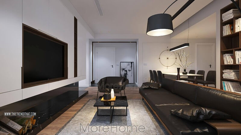 Morehome gợi ý các mẫu thiết kế đá ốp tường phòng khách sang trọng