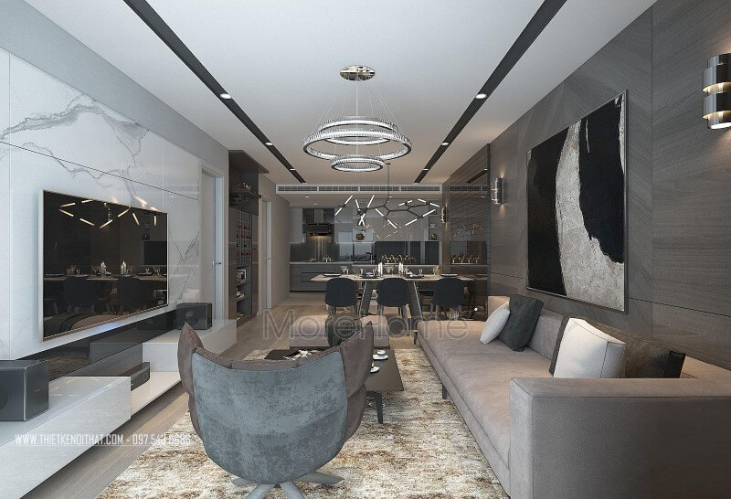Morehome gợi ý các mẫu thiết kế đá ốp tường phòng khách sang trọng