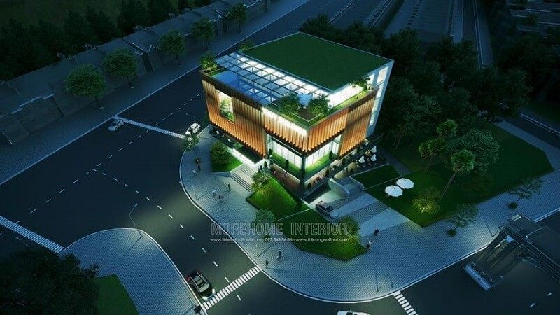 Mẫu thiết kế kiến trúc xanh cho tòa nhà văn phòng tại tp Vinh