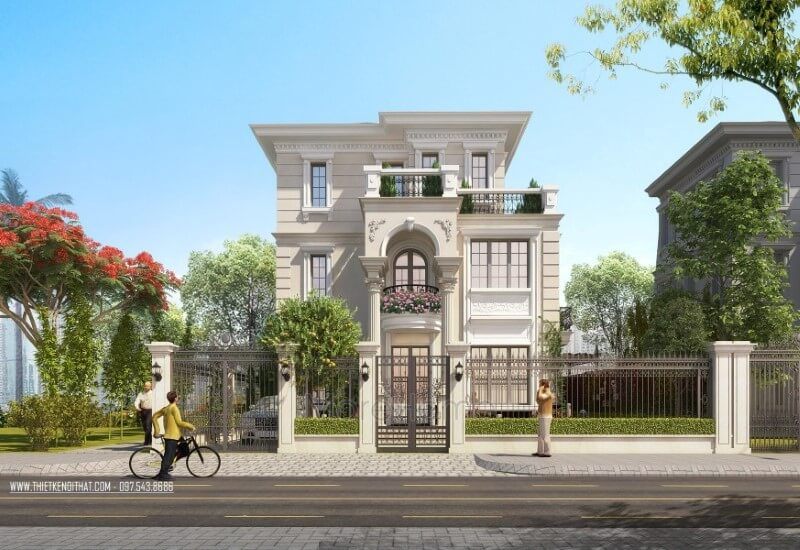 Thiết kế kiến trúc nhà biệt thự Splendora tân cổ điển sang trọng tại huyện Hoài Đức, Hà Nội