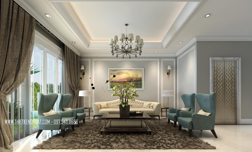 Thiết kế kiến trúc nội thất nhà ống 5 tầng kiểu Pháp