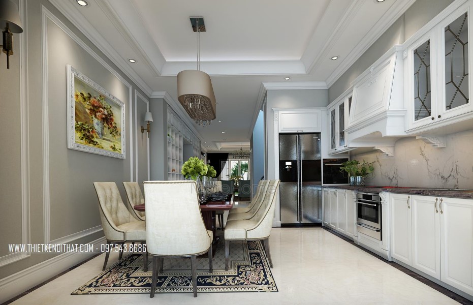 Thiết kế kiến trúc nội thất nhà ống 5 tầng kiểu Pháp