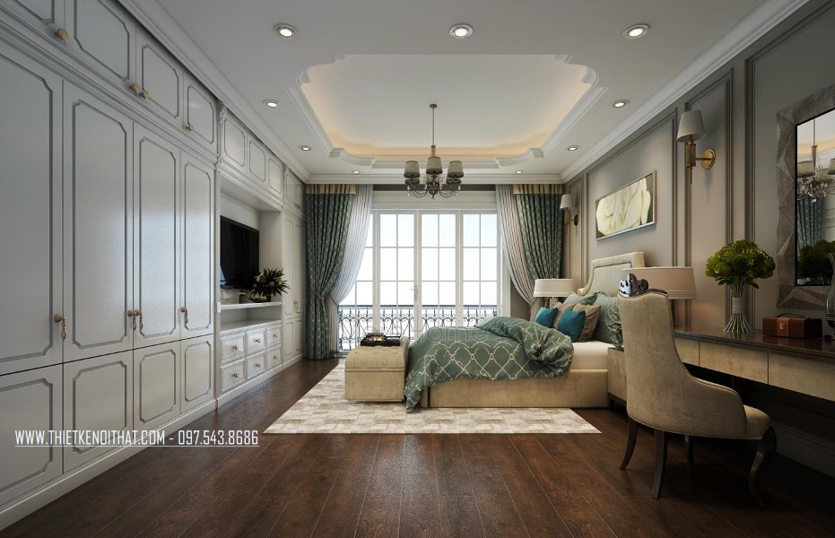 Thiết kế kiến trúc nội thất nhà ống 5 tầng kiểu Pháp