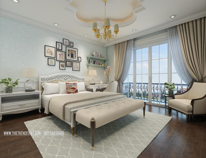 Thiết kế kiến trúc nội thất nhà ống 5 tầng kiểu Pháp