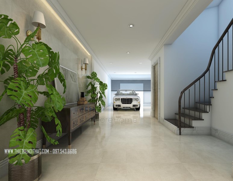 Thiết kế kiến trúc nội thất nhà ống 5 tầng kiểu Pháp