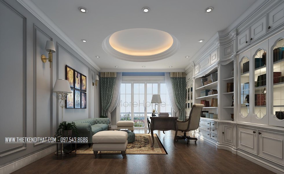 Thiết kế kiến trúc nội thất nhà ống 5 tầng kiểu Pháp
